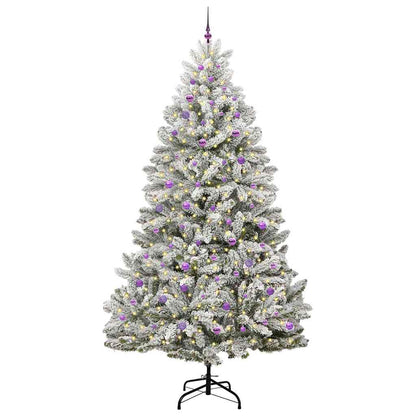 Künstlicher Weihnachtsbaum Grün und Weiß 270 cm PVC und Metall