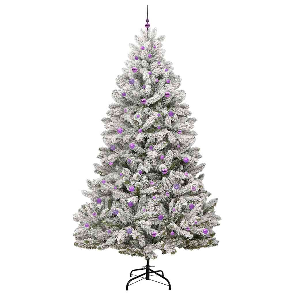 Künstlicher Weihnachtsbaum Grün und Weiß 270 cm PVC und Metall