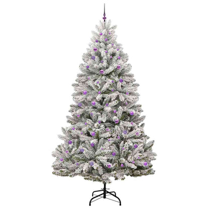 Künstlicher Weihnachtsbaum Grün und Weiß 270 cm PVC und Metall