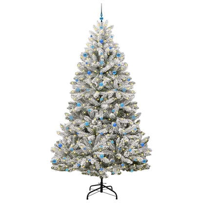 Künstlicher Weihnachtsbaum Grün und Weiß 270 cm PVC und Metall