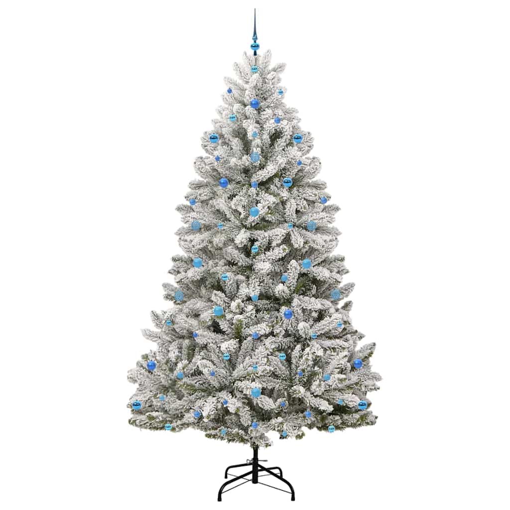 Künstlicher Weihnachtsbaum Grün und Weiß 270 cm PVC und Metall