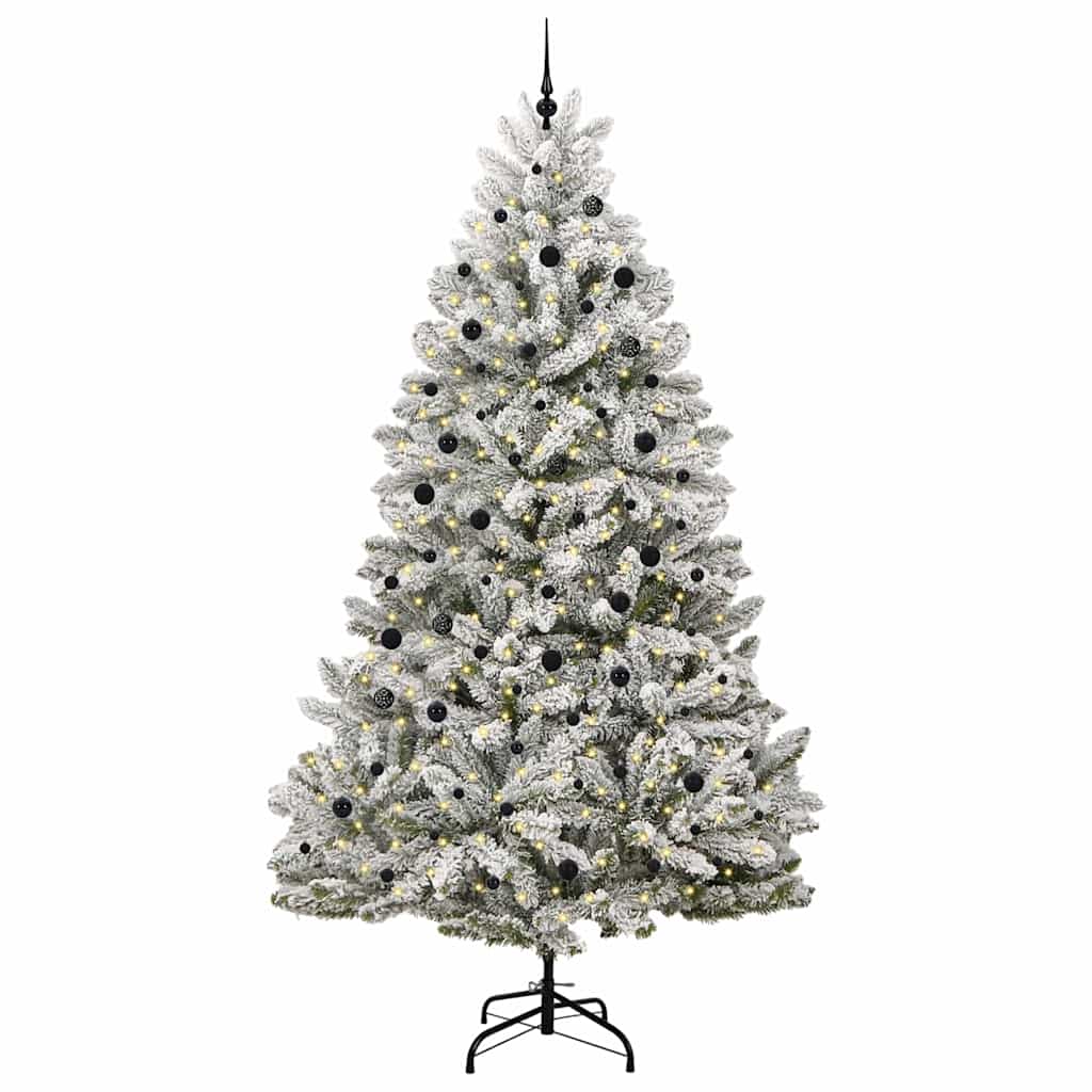 Künstlicher Weihnachtsbaum Grün und Weiß 300 cm PVC und Metall