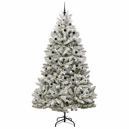Künstlicher Weihnachtsbaum Grün und Weiß 300 cm PVC und Metall