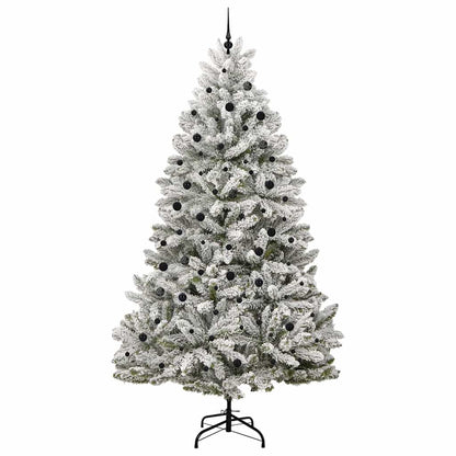 Künstlicher Weihnachtsbaum Grün und Weiß 300 cm PVC und Metall