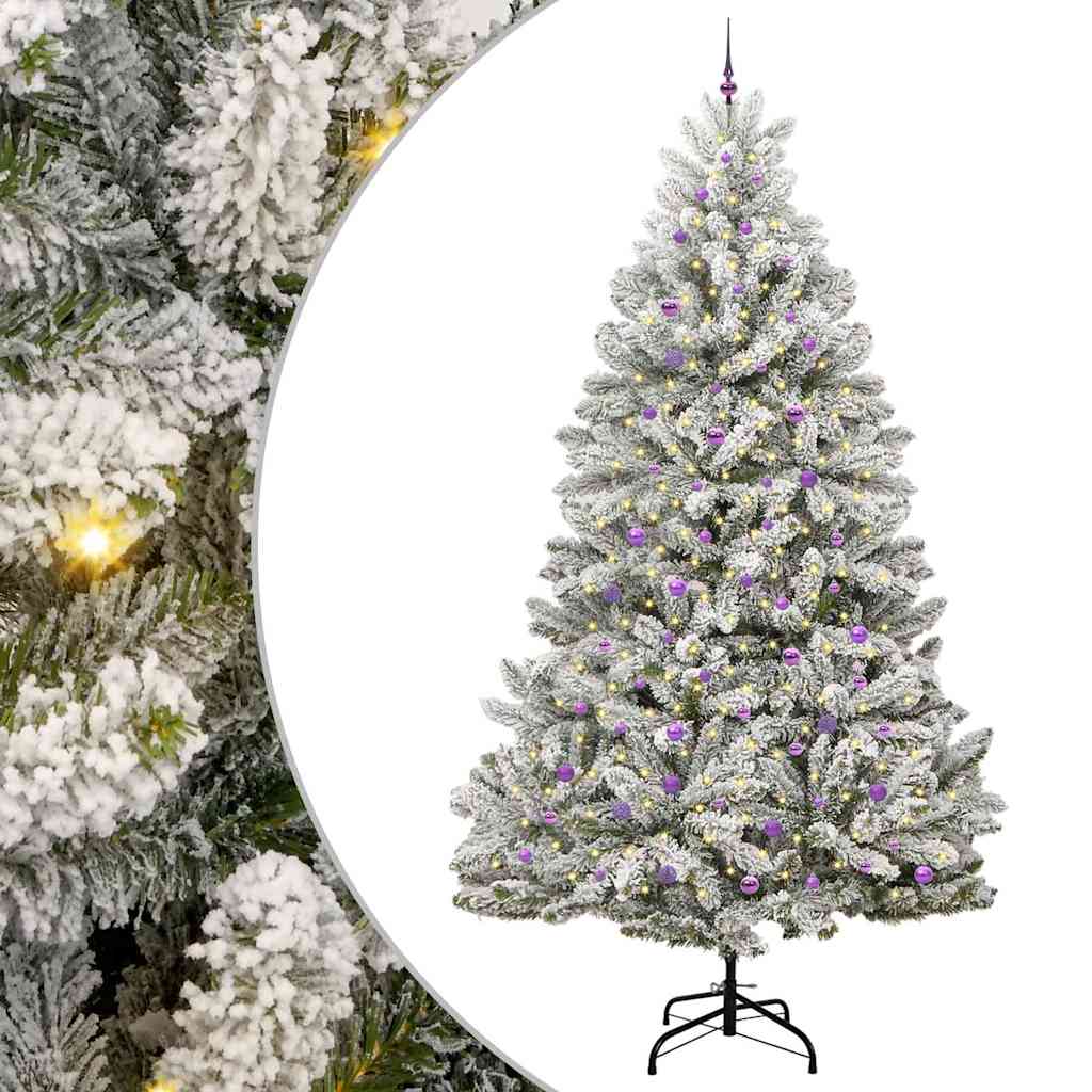 Künstlicher Weihnachtsbaum Grün und Weiß 300 cm PVC und Metall