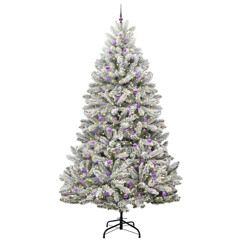 Künstlicher Weihnachtsbaum Grün und Weiß 300 cm PVC und Metall