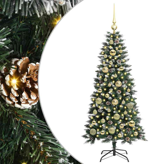 Künstlicher Weihnachtsbaum mit 150 LEDs mit Ständer Grün 120 cm