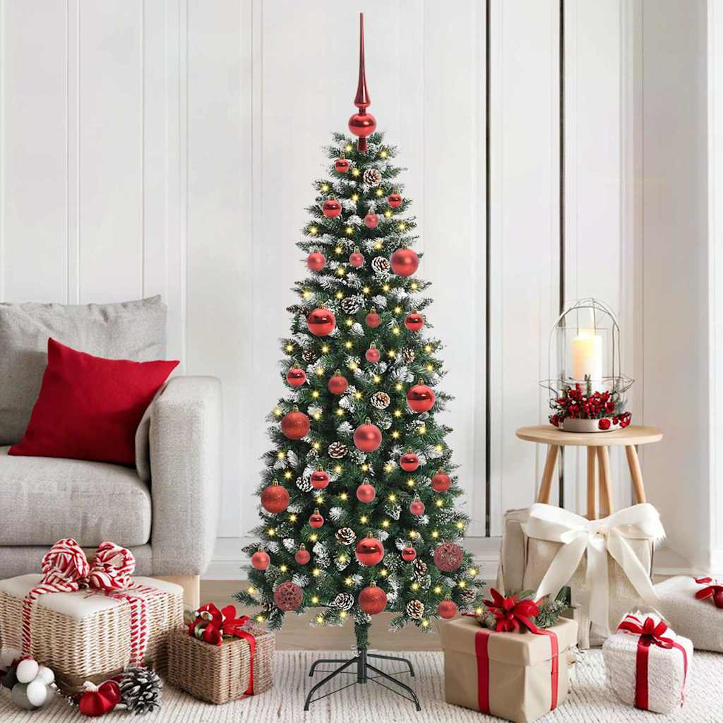 Albero di Natale artificiale con 150 LED, verde, 66 x 66 x 150 cm