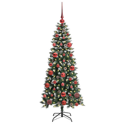 Albero di Natale artificiale con 150 LED, verde, 66 x 66 x 150 cm