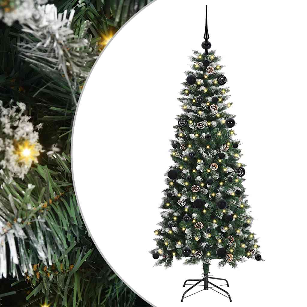 Albero di Natale artificiale con 150 LED, verde, 66 x 66 x 150 cm