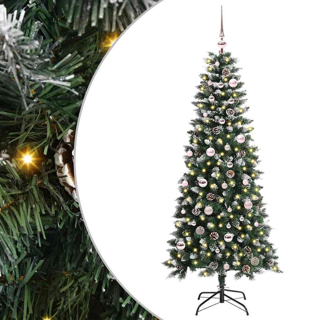 Künstlicher Weihnachtsbaum mit 150 LEDs mit Ständer Grün 150 cm