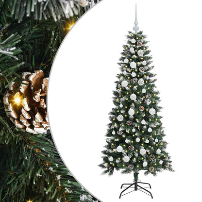 Albero di Natale artificiale con 150 LED, verde, 66 x 66 x 150 cm