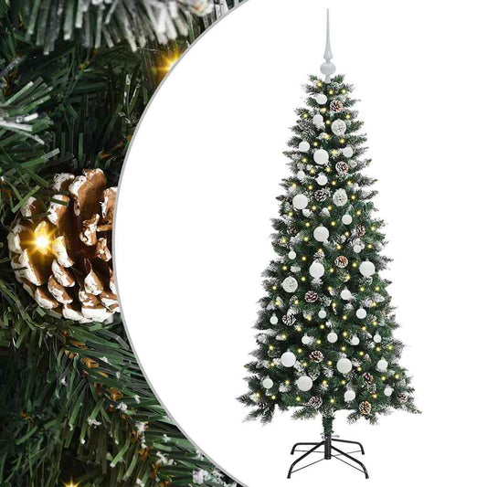 Künstlicher Weihnachtsbaum mit 150 LEDs mit Ständer Grün 150 cm