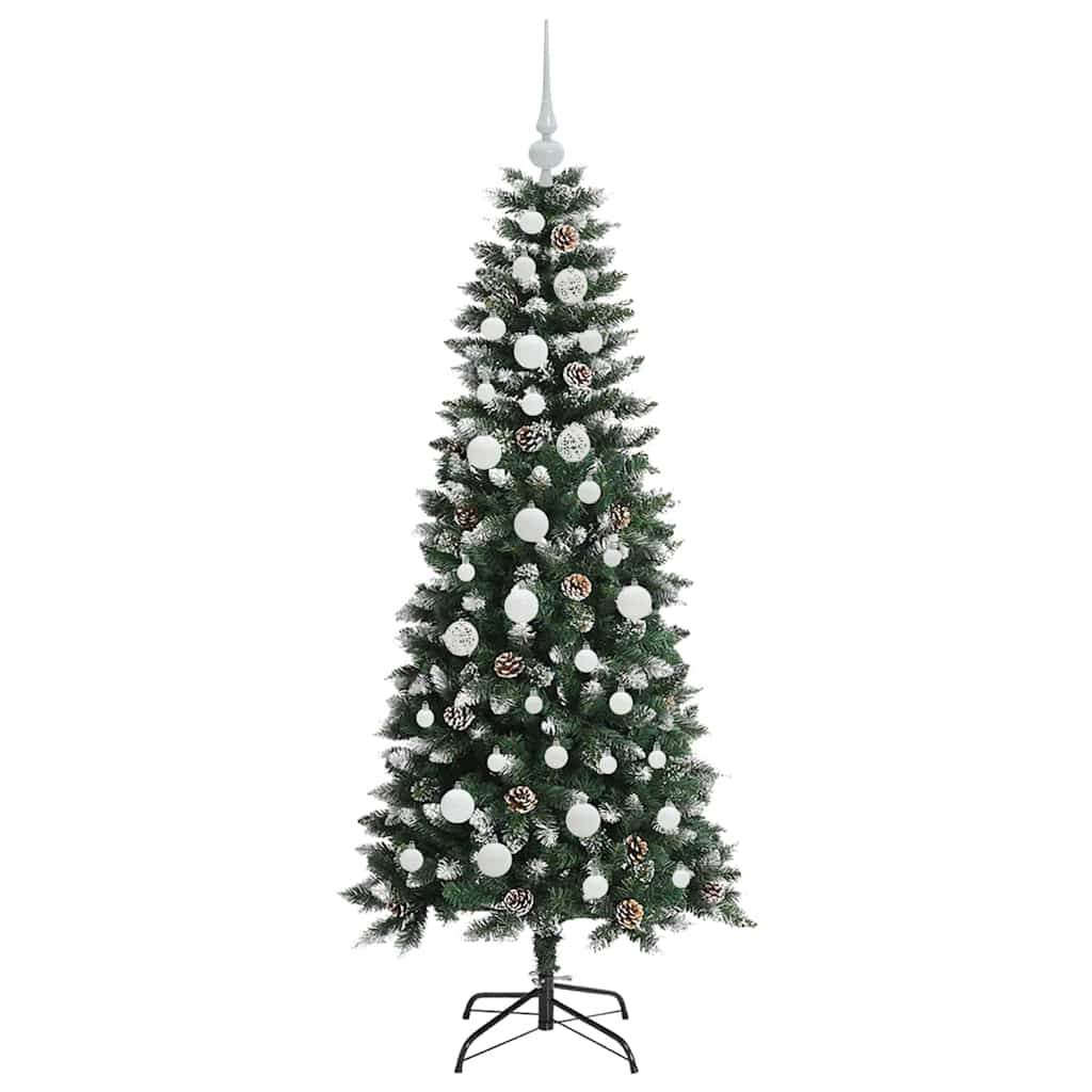 Albero di Natale artificiale con 150 LED, verde, 66 x 66 x 150 cm
