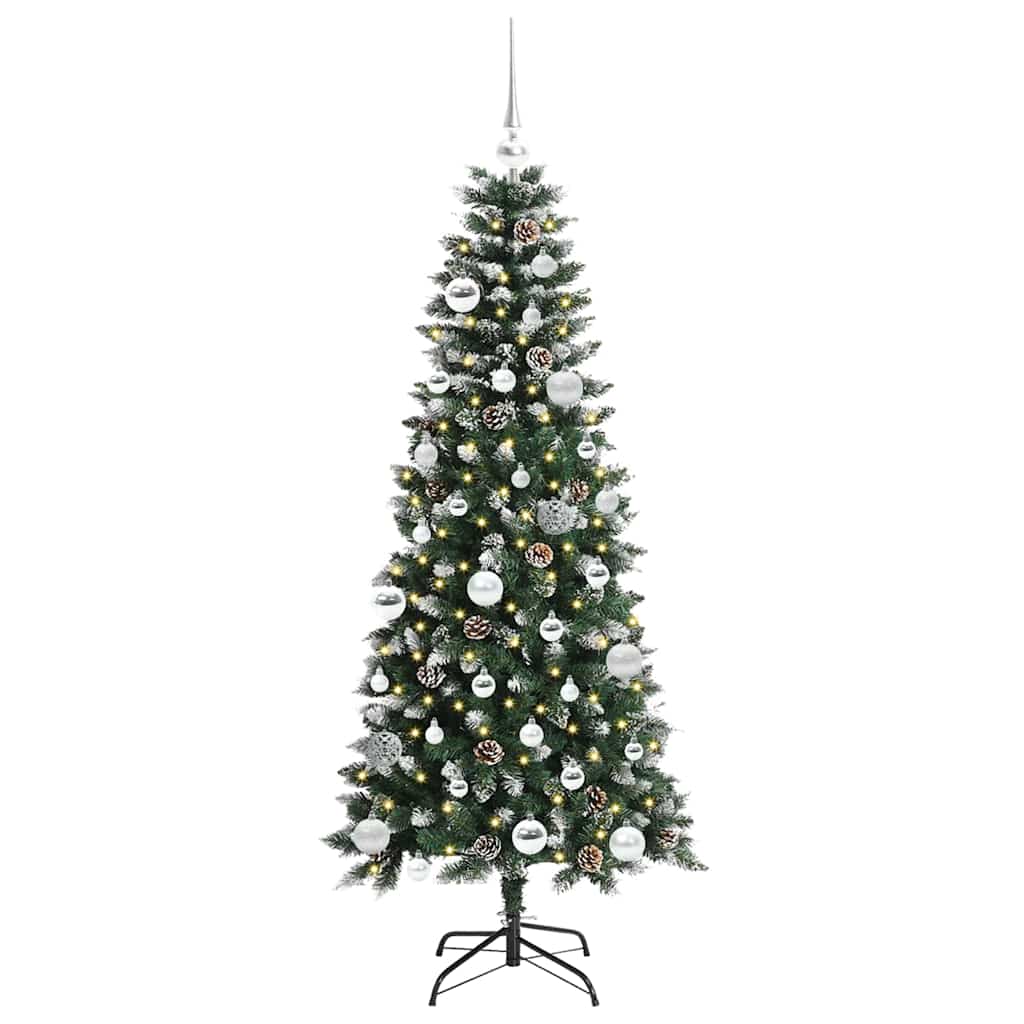 Künstlicher Weihnachtsbaum mit 150 LEDs mit Ständer Grün 150 cm
