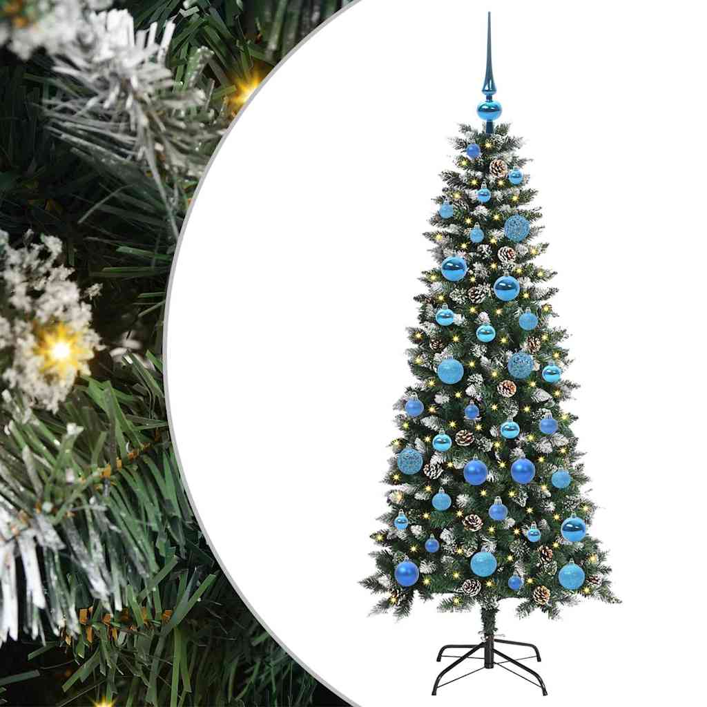 Künstlicher Weihnachtsbaum mit 150 LEDs mit Ständer Grün 150 cm