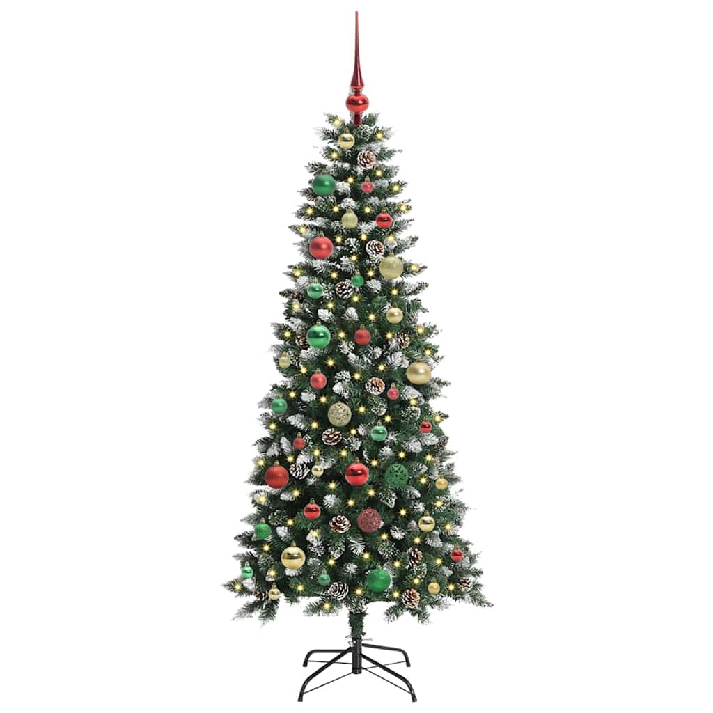 Künstlicher Weihnachtsbaum mit 150 LEDs mit Ständer Grün 150 cm