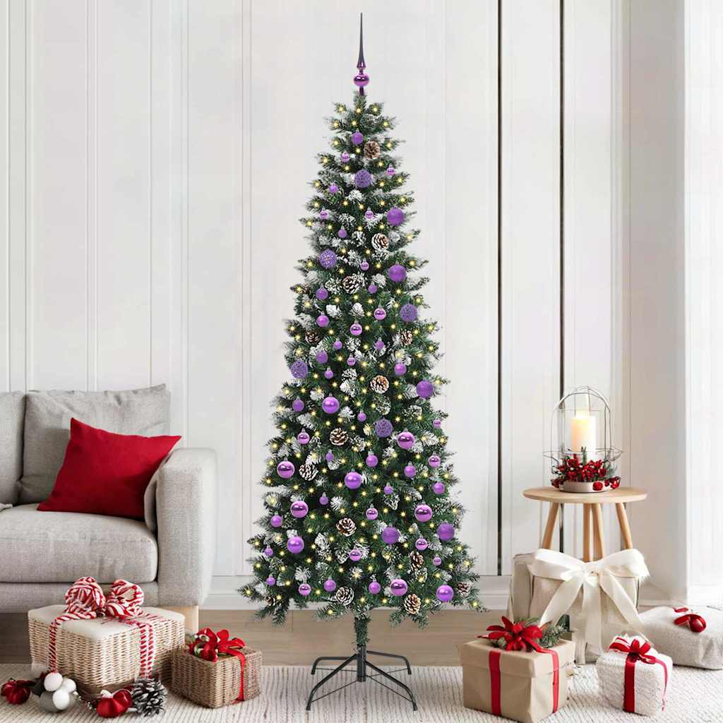 Albero di Natale artificiale con 300 LED, verde, 86 x 86 x 210 cm