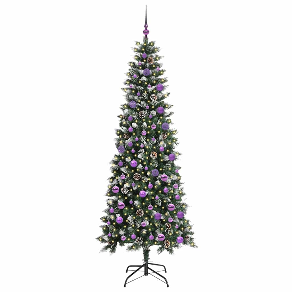 Albero di Natale artificiale con 300 LED, verde, 86 x 86 x 210 cm