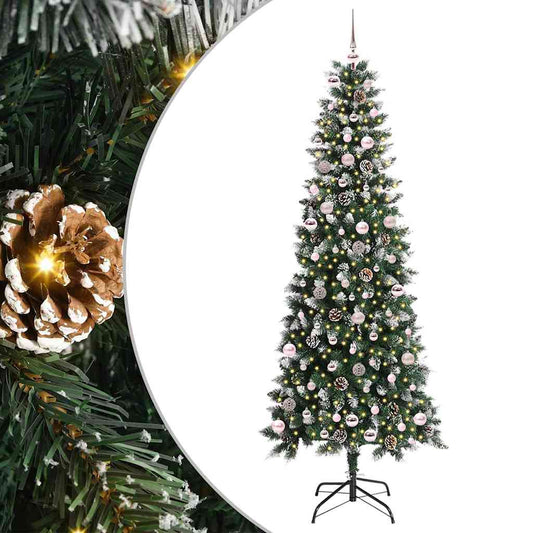 Künstlicher Weihnachtsbaum mit 300 LEDs mit Ständer Grün 240 cm