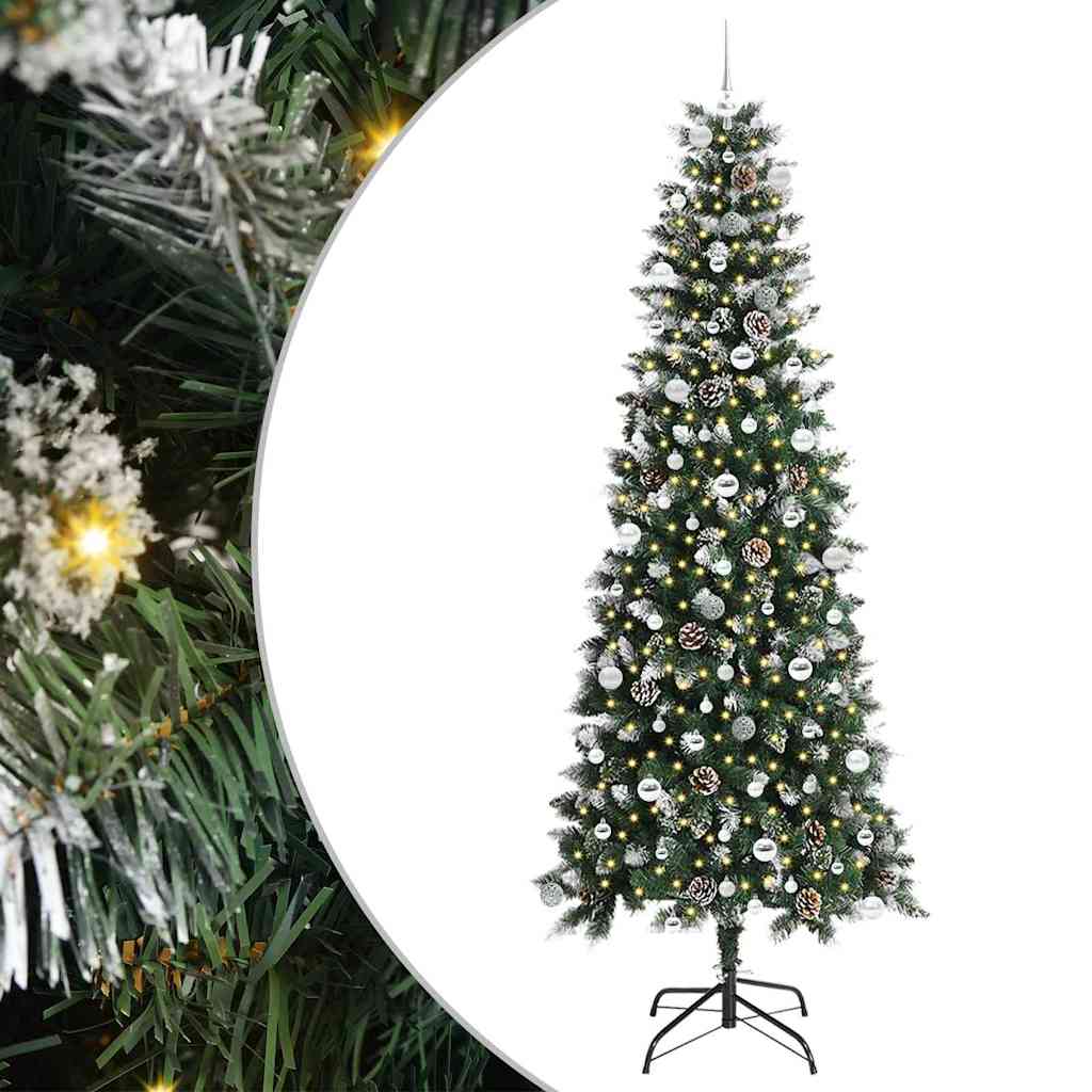 Künstlicher Weihnachtsbaum mit 300 LEDs mit Ständer Grün 240 cm