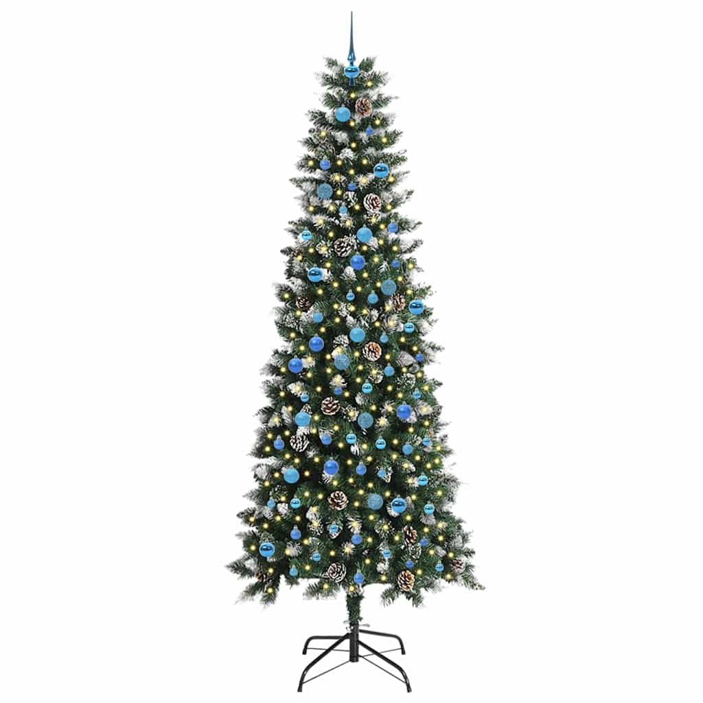 Künstlicher Weihnachtsbaum mit 300 LEDs mit Ständer Grün 240 cm