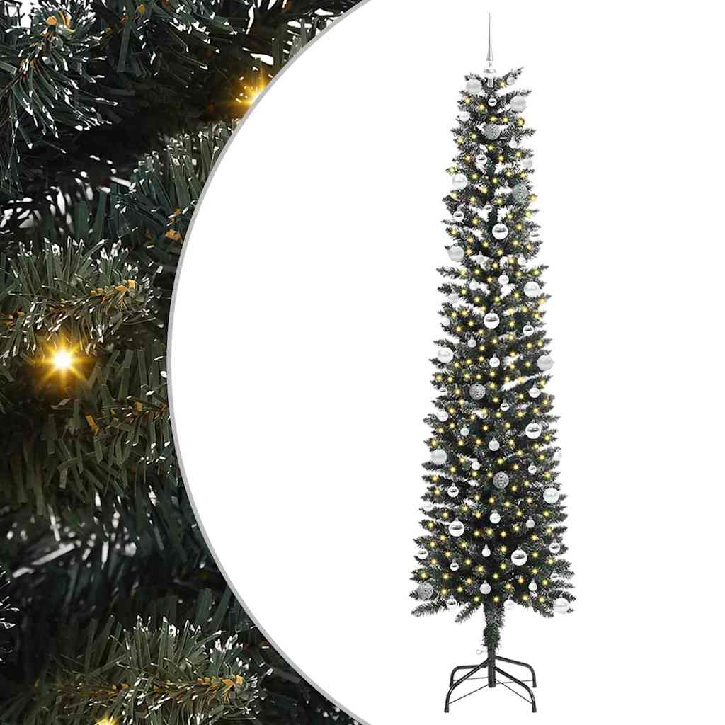 Künstlicher Weihnachtsbaum mit 300 LEDs mit Ständer Grün 240 cm
