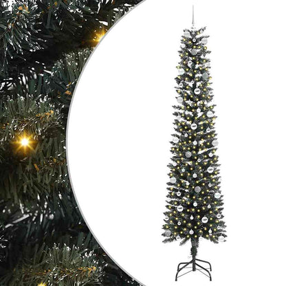 Künstlicher Weihnachtsbaum mit 300 LEDs mit Ständer Grün 240 cm