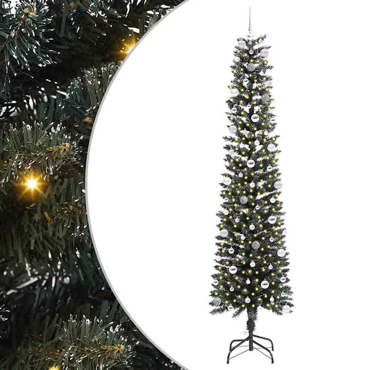 Künstlicher Weihnachtsbaum mit 300 LEDs mit Ständer Grün 240 cm