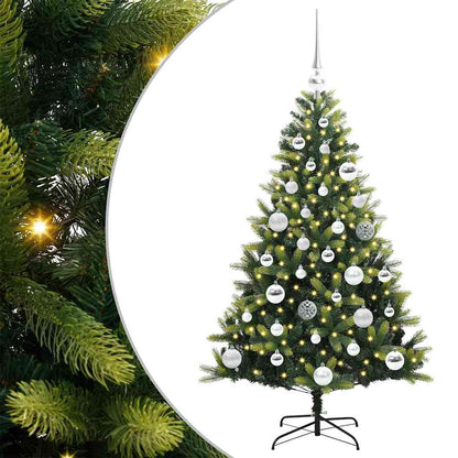 Künstlicher geflammter Weihnachtsbaum 150 LEDs Grün 120 cm