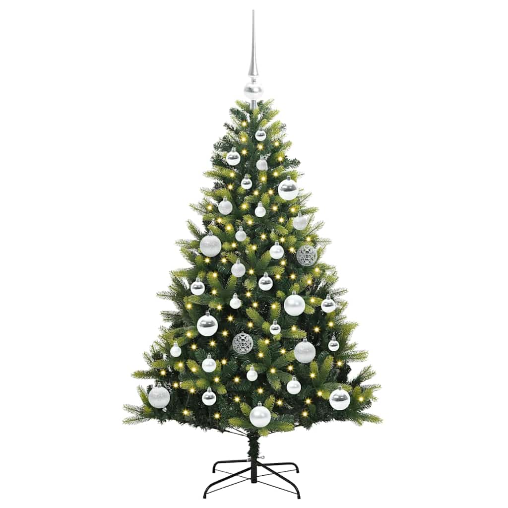 Künstlicher geflammter Weihnachtsbaum 150 LEDs Grün 120 cm