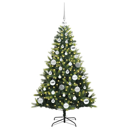 Künstlicher geflammter Weihnachtsbaum 150 LEDs Grün 120 cm
