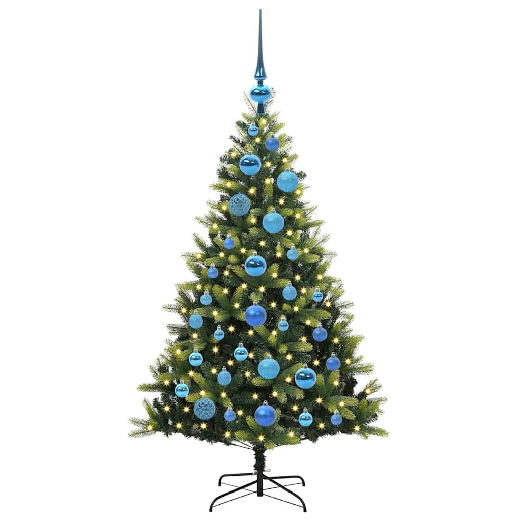 Künstlicher geflammter Weihnachtsbaum 150 LEDs Grün 120 cm