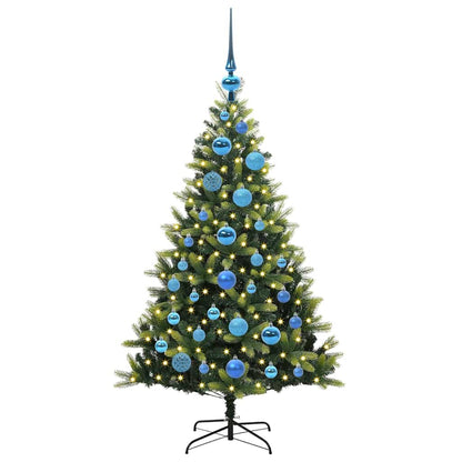 Künstlicher geflammter Weihnachtsbaum 150 LEDs Grün 120 cm