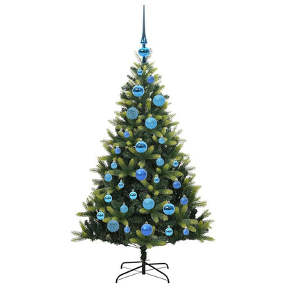 Künstlicher geflammter Weihnachtsbaum 150 LEDs Grün 120 cm