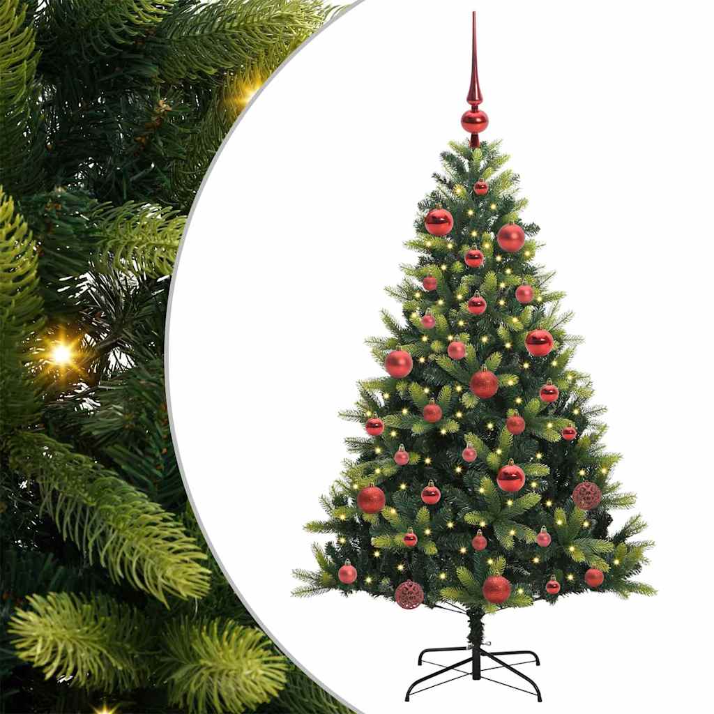 Künstlicher geflammter Weihnachtsbaum 150 LEDs Grün 150 cm