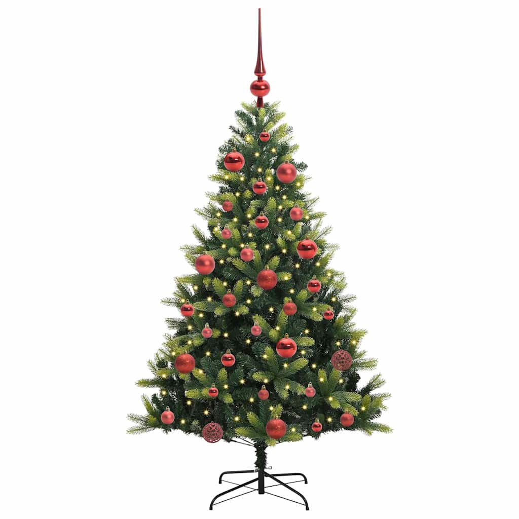 Künstlicher geflammter Weihnachtsbaum 150 LEDs Grün 150 cm