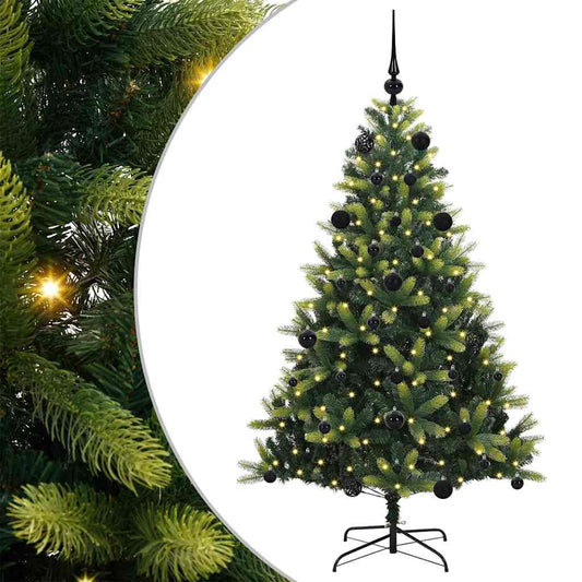 Künstlicher geflammter Weihnachtsbaum 150 LEDs Grün 150 cm