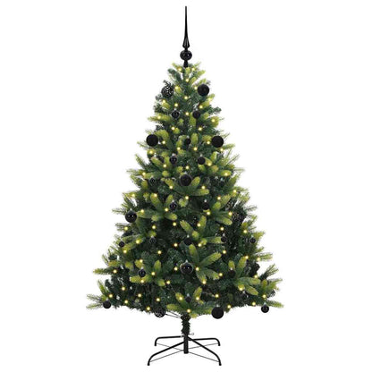 Künstlicher geflammter Weihnachtsbaum 150 LEDs Grün 150 cm