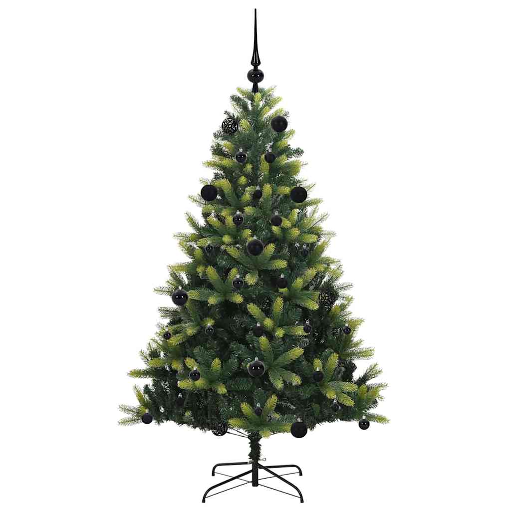 Künstlicher geflammter Weihnachtsbaum 150 LEDs Grün 150 cm
