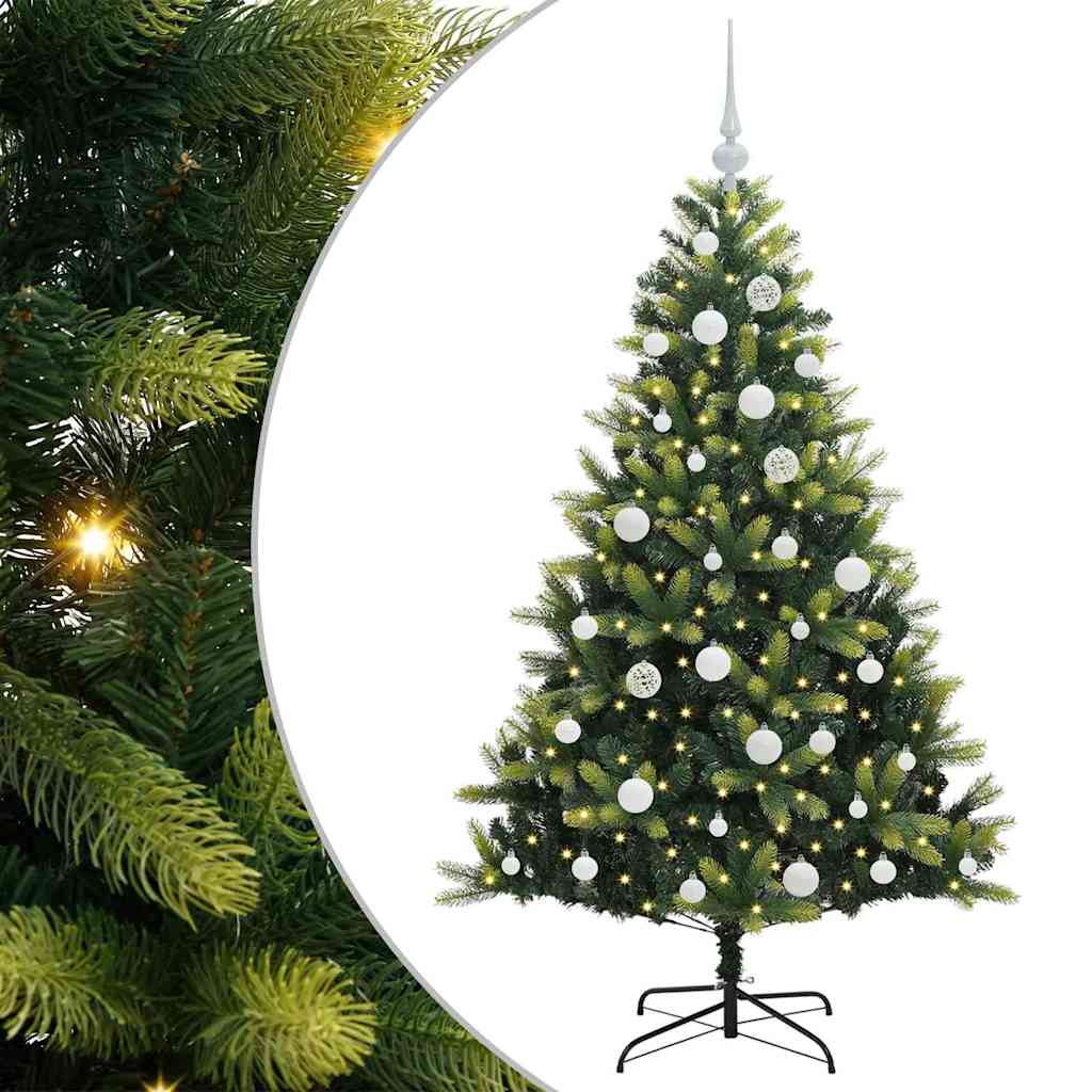 Künstlicher geflammter Weihnachtsbaum 150 LEDs Grün 150 cm