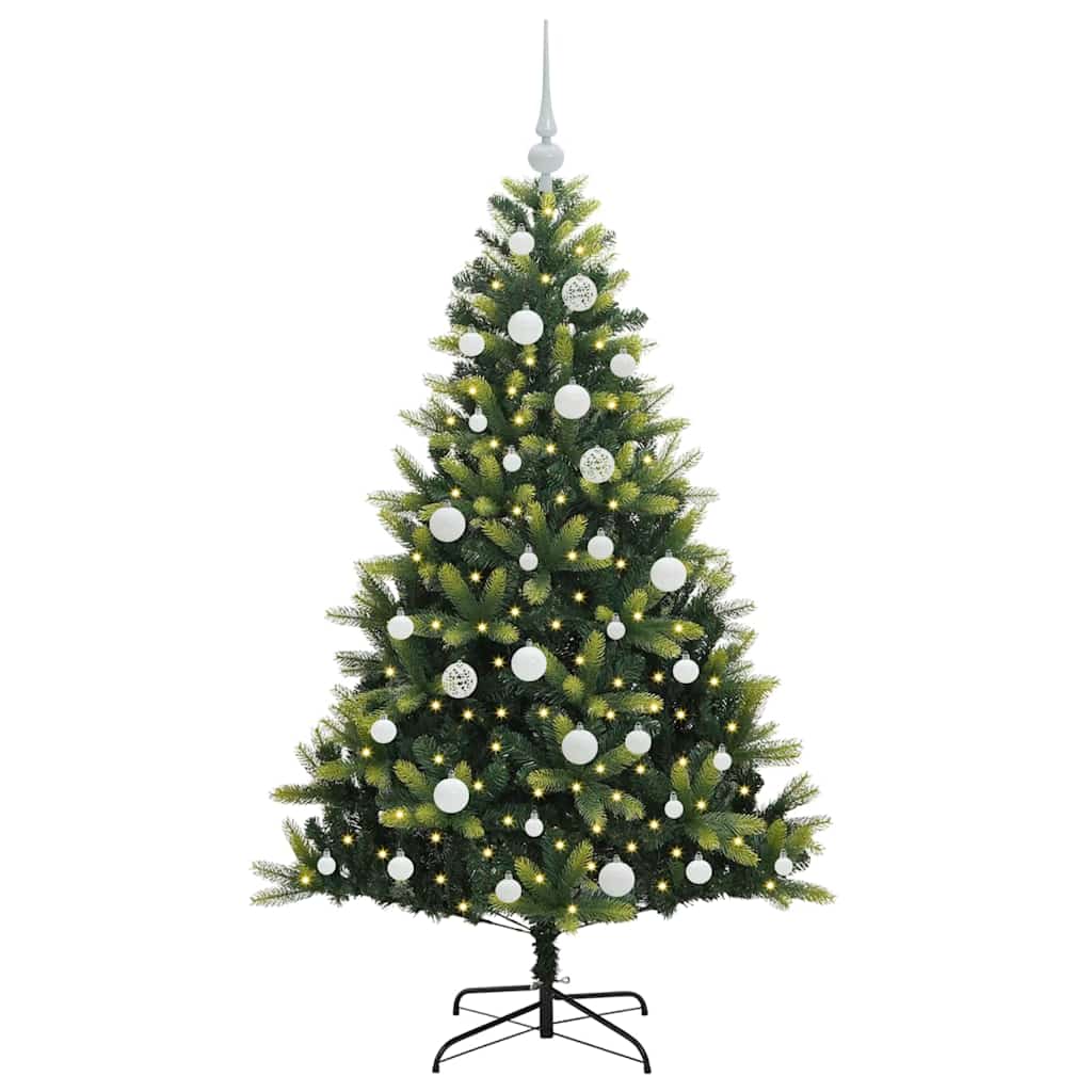 Künstlicher geflammter Weihnachtsbaum 150 LEDs Grün 150 cm