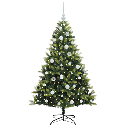 Künstlicher geflammter Weihnachtsbaum 150 LEDs Grün 150 cm