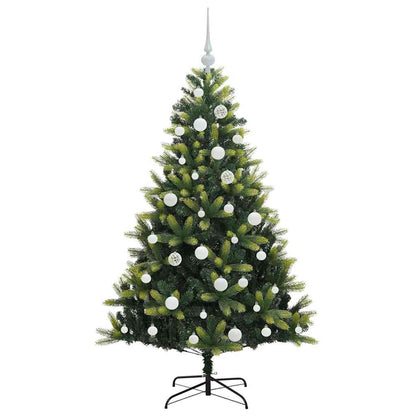 Künstlicher geflammter Weihnachtsbaum 150 LEDs Grün 150 cm