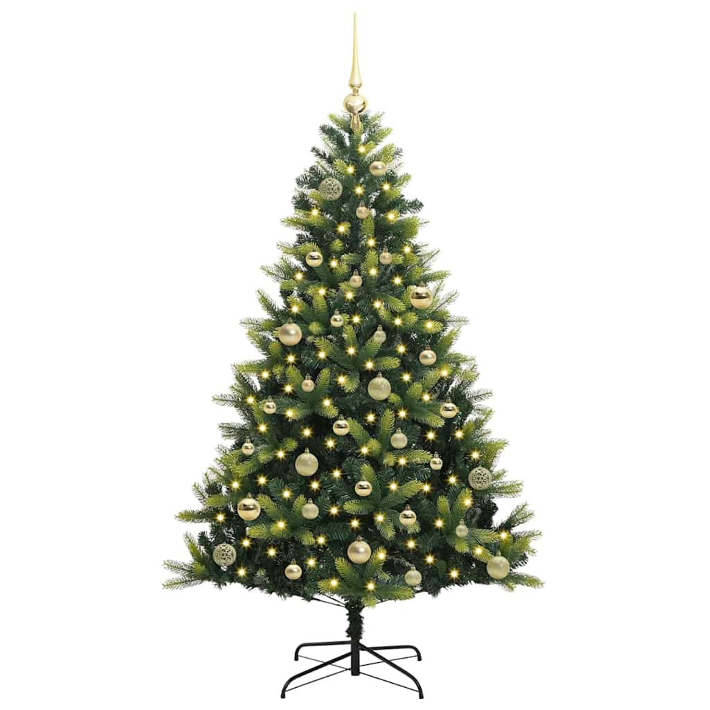 Künstlicher geflammter Weihnachtsbaum 150 LEDs Grün 150 cm