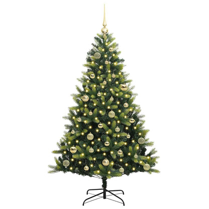 Künstlicher geflammter Weihnachtsbaum 150 LEDs Grün 150 cm
