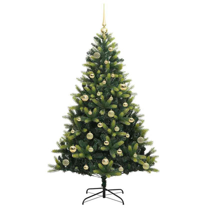Künstlicher geflammter Weihnachtsbaum 150 LEDs Grün 150 cm