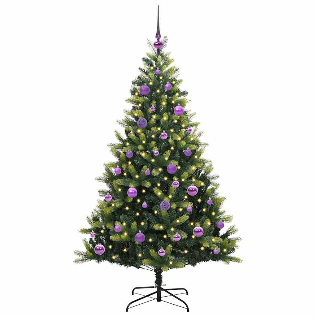 Künstlicher geflammter Weihnachtsbaum 150 LEDs Grün 150 cm