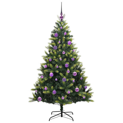 Künstlicher geflammter Weihnachtsbaum 150 LEDs Grün 150 cm