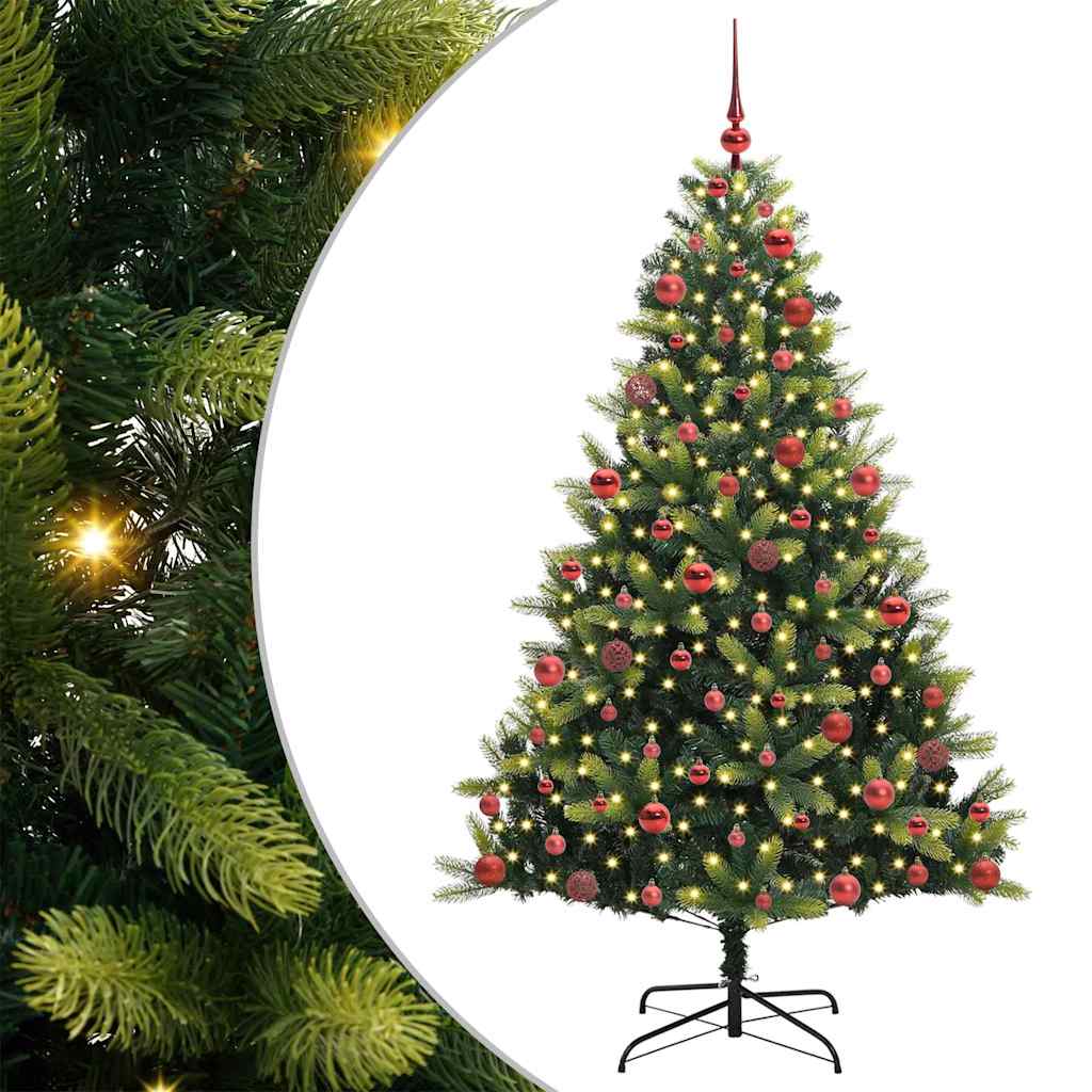 Künstlicher Klapp-Weihnachtsbaum mit 300 LEDs Grün 180 cm